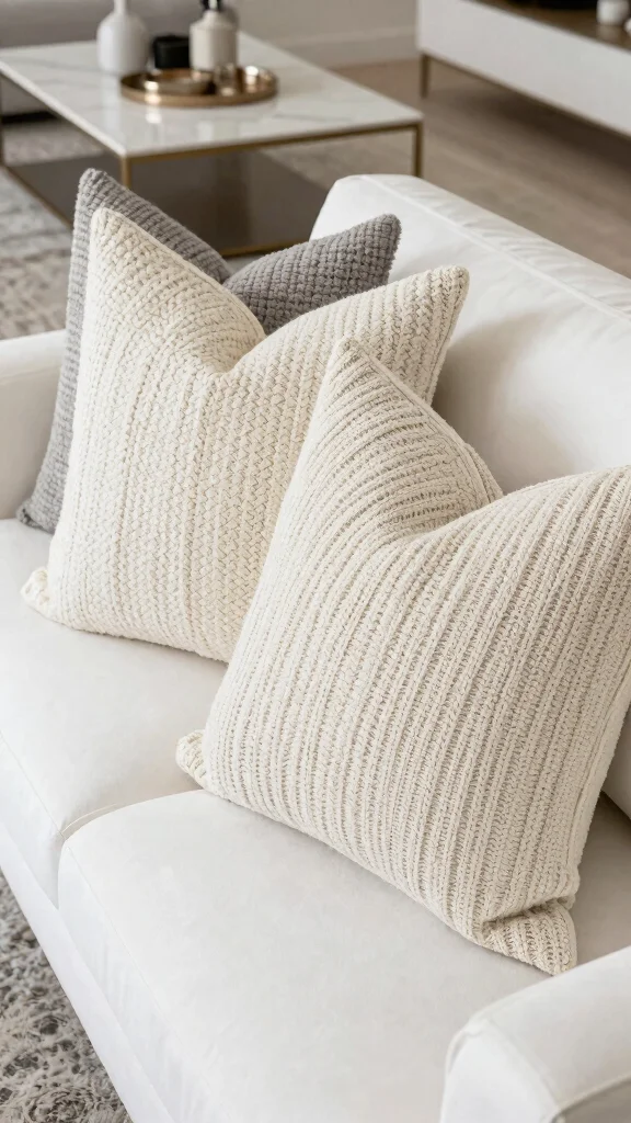 17 Throw Pillows for White Couch Ideas That Feel Fresh - 6. Textured Weave Pillows 1