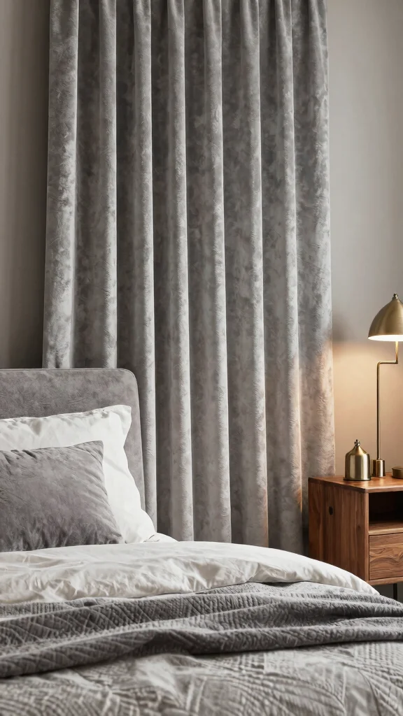 17 Velvet Curtains Bedroom Ideas for a Soft Glam Upgrade - 10. Textured Accents 1