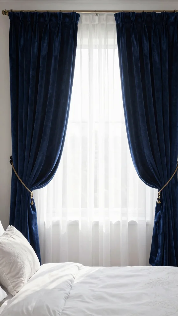 17 Velvet Curtains Bedroom Ideas for a Soft Glam Upgrade - 4. Layering with Sheer Fabrics 1