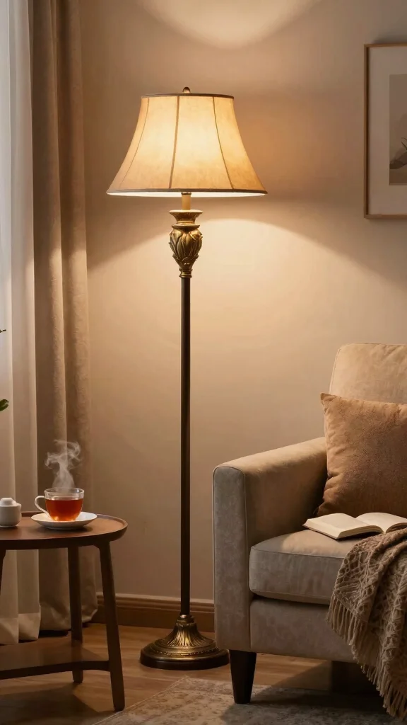 17 Vintage Lighting Fixtures Ideas for Character and Charm - 9. Floor Lamps: A Classic Touch 1