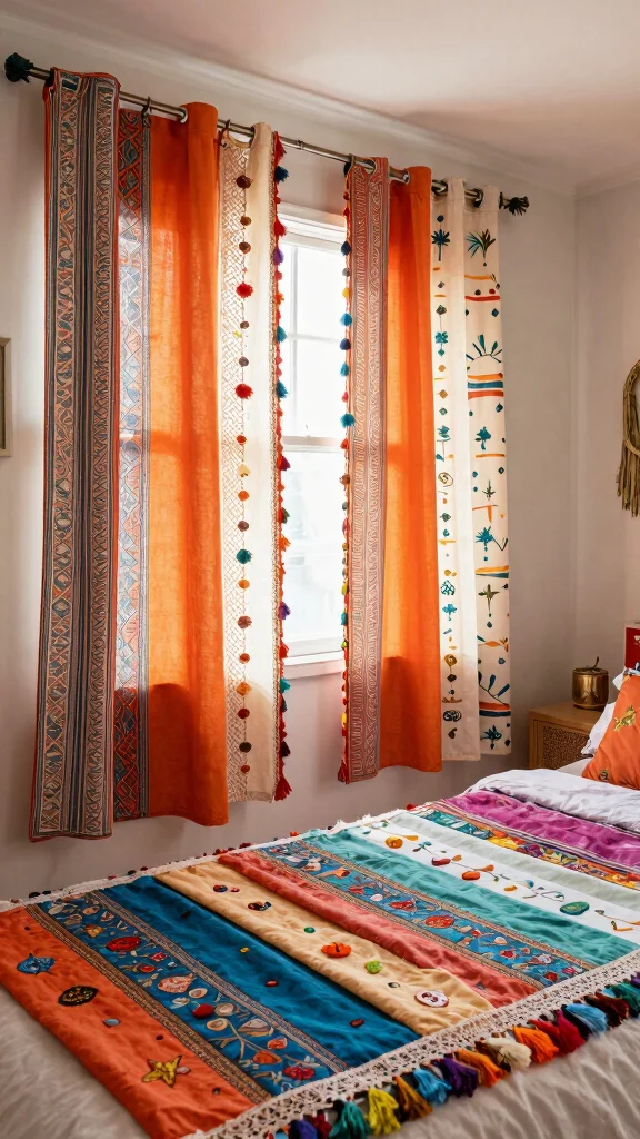 18 Boho Curtains Bedroom Bohemian Style Ideas for a Relaxed Vibe - 14. DIY Boho Curtains for Personal Touch 1