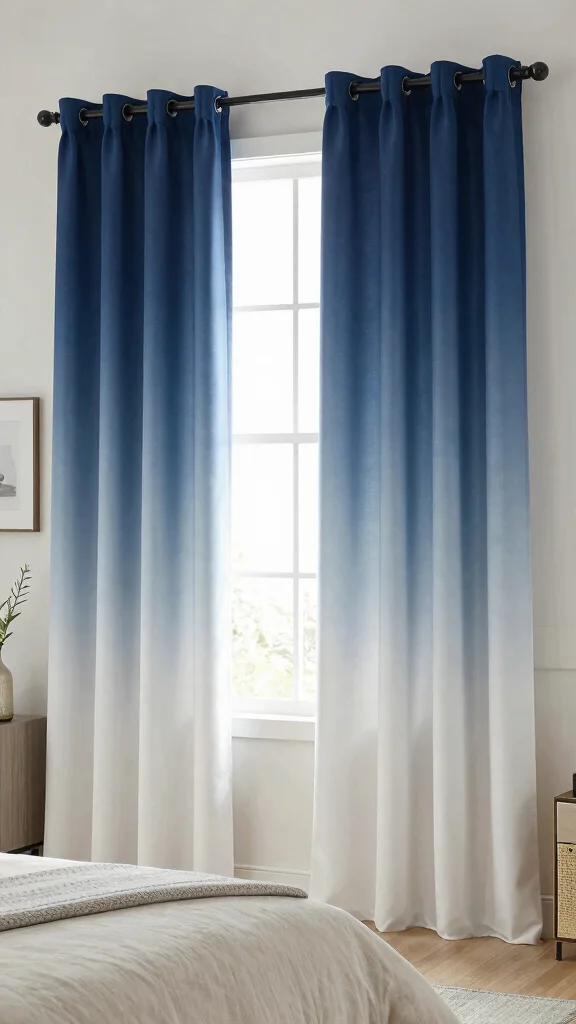 18 Boho Curtains Bedroom Bohemian Style Ideas for a Relaxed Vibe - 8. Ombre Effects for Modern Boho 1