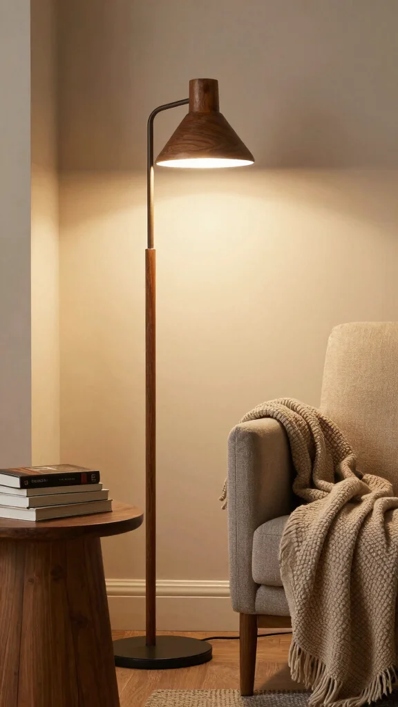 18 Farmhouse Lighting Fixtures Ideas for Rustic Charm - 14. Modern Rustic Floor Lamps 1