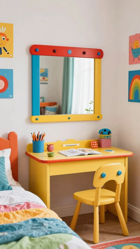 18 Horizontal Mirrors on Wall Ideas for a Wider Look - 10. Horizontal Mirrors for Child's Room 1