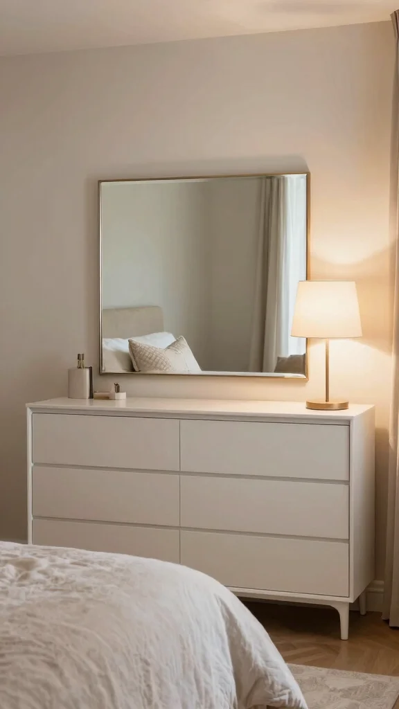 18 Horizontal Mirrors on Wall Ideas for a Wider Look - 4. Horizontal Mirrors in the Bedroom 1