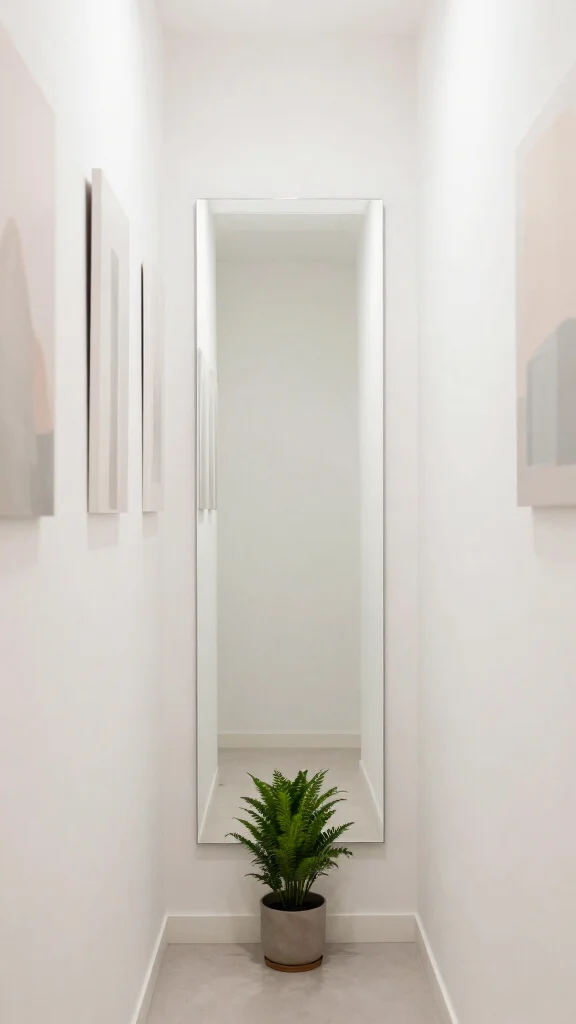 18 Horizontal Mirrors on Wall Ideas for a Wider Look - 5. Hallway Width Illusion 1