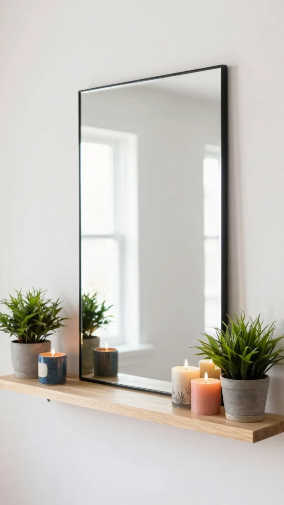 18 Horizontal Mirrors on Wall Ideas for a Wider Look - 9. Reflective Accents 1