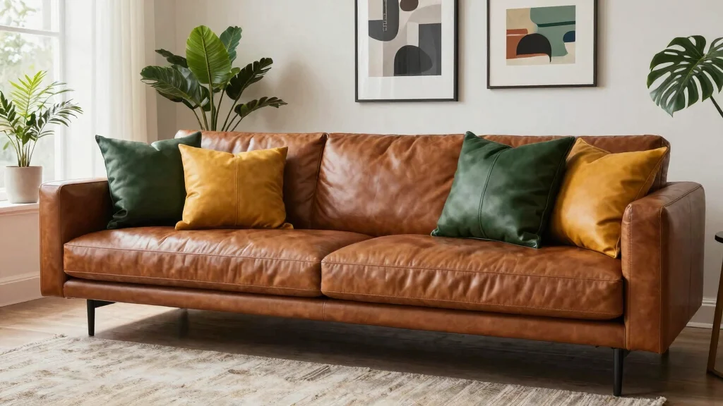18 Leather Couch Throw Pillows Ideas for Modern Contrast