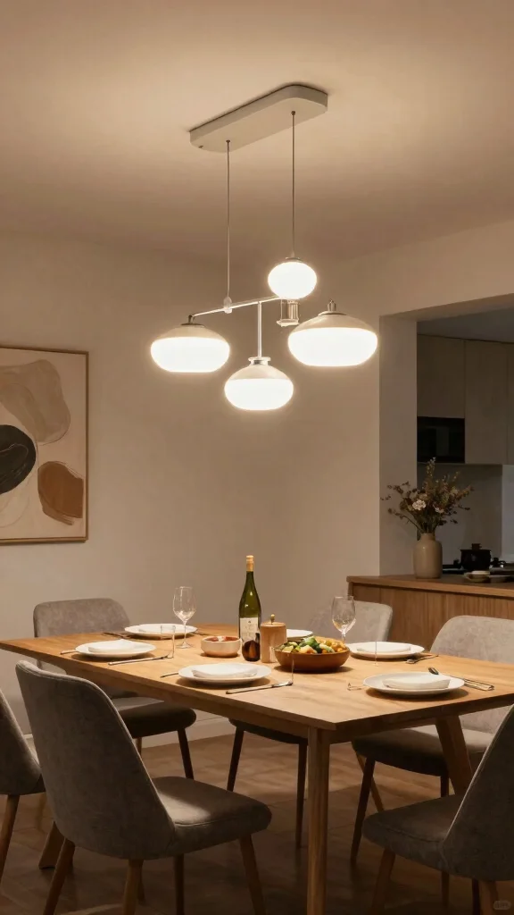 18 Lighting Fixtures Dining Room Ideas That Make a Statement - 10. Multi-Functional Lighting Solutions 1