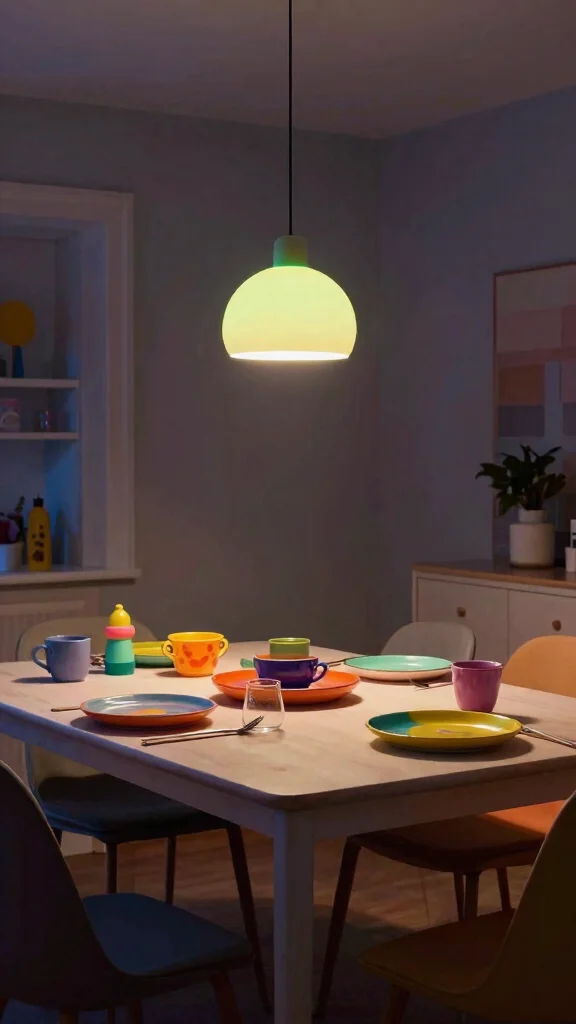 18 Lighting Fixtures Dining Room Ideas That Make a Statement - 11. Glow-in-the-Dark Accents 1