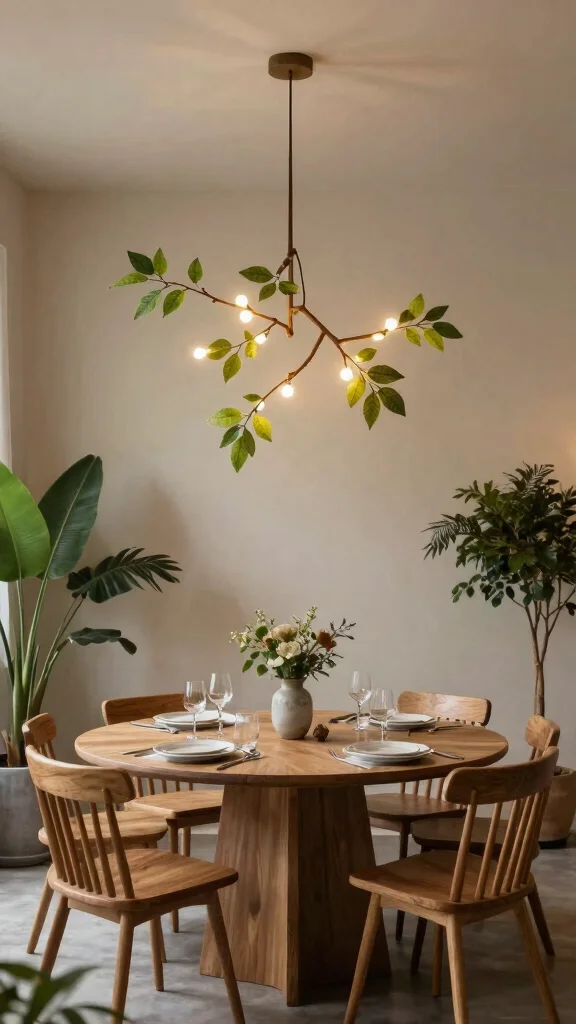 18 Lighting Fixtures Dining Room Ideas That Make a Statement - 13. Nature-Inspired Lighting 1