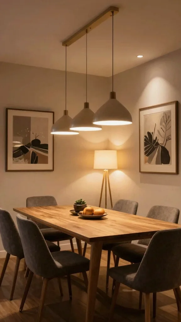 18 Lighting Fixtures Dining Room Ideas That Make a Statement - 18. Layered Lighting Techniques 1