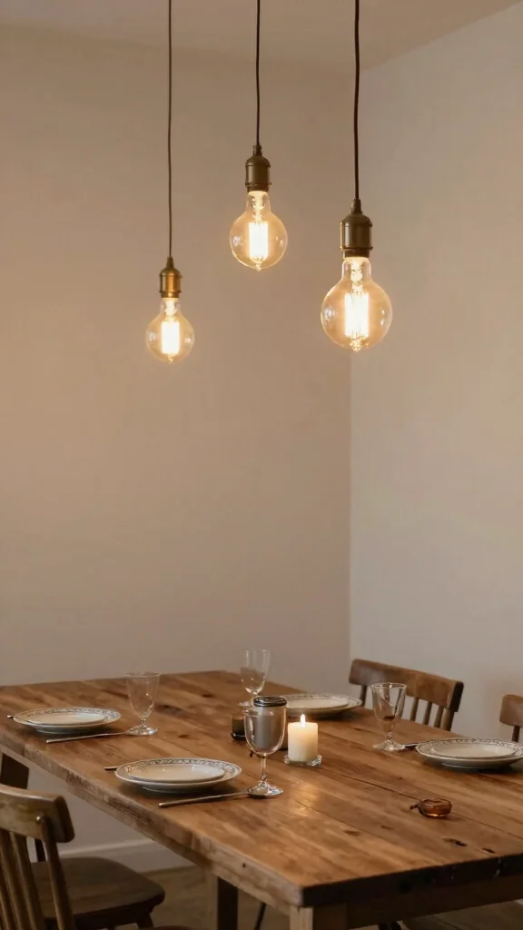 18 Lighting Fixtures Dining Room Ideas That Make a Statement - 4. Vintage-Inspired Edison Bulbs 1