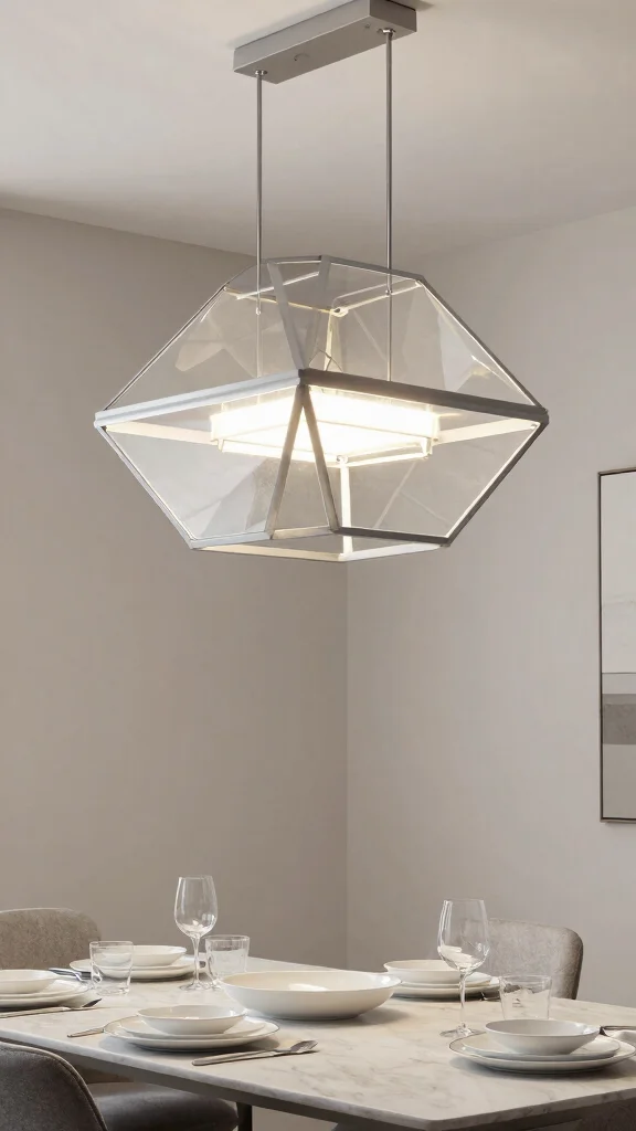 18 Lighting Fixtures Dining Room Ideas That Make a Statement - 8. Unique Geometric Fixtures 1