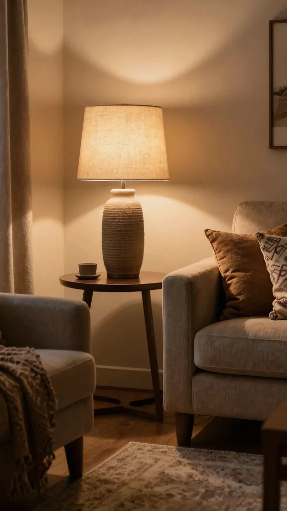 18 Lighting Fixtures Living Room Ideas Designers Swear By - 12. Textured Fabric Shades 1