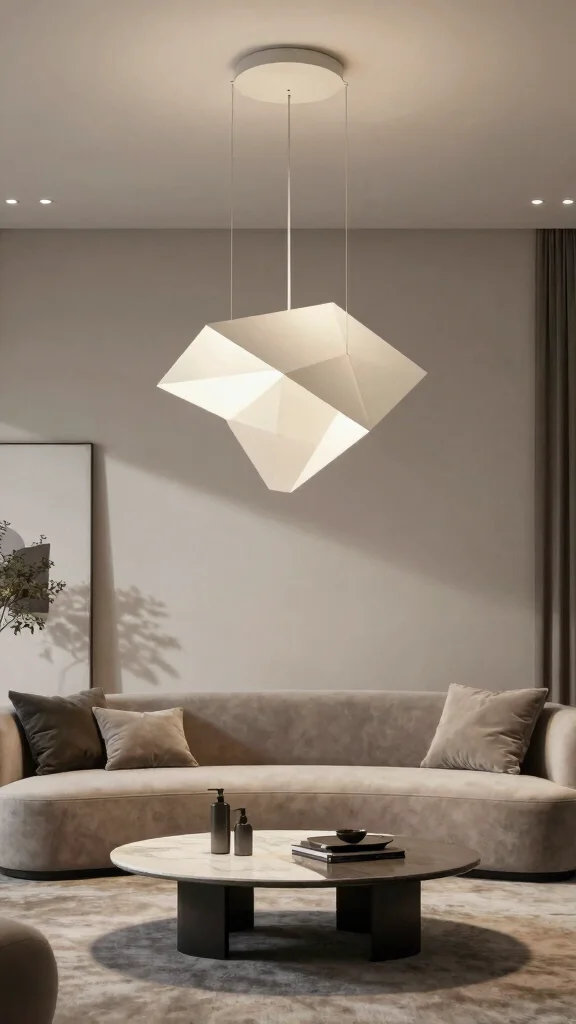 18 Lighting Fixtures Living Room Ideas Designers Swear By - 13. Geometric Light Fixtures 1