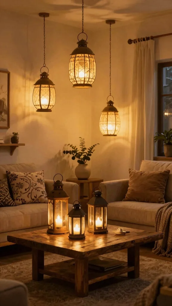 18 Lighting Fixtures Living Room Ideas Designers Swear By - 17. Lantern-Style Lighting 1