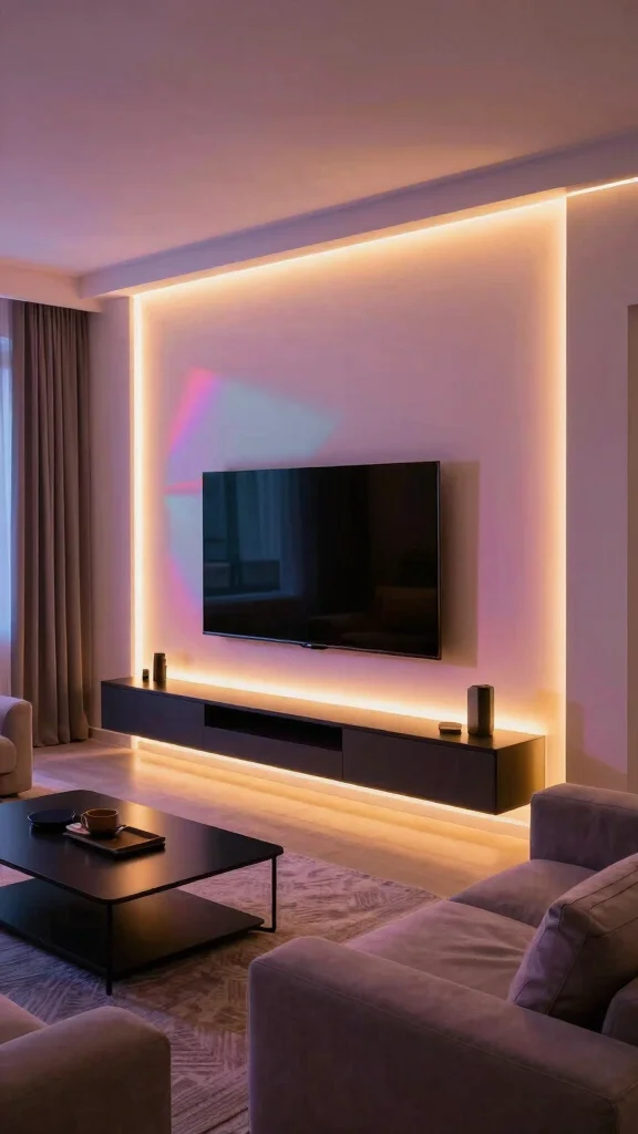 18 Lighting Fixtures Living Room Ideas Designers Swear By - 4. LED Strip Lights 1
