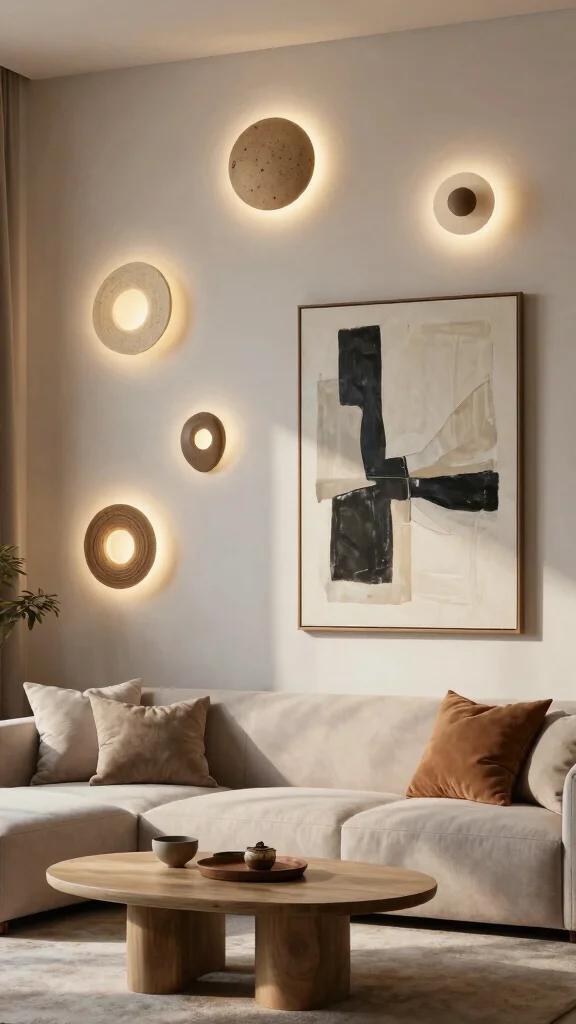 18 Lighting Fixtures Living Room Ideas Designers Swear By - 7. Artistic Wall Sconces 1