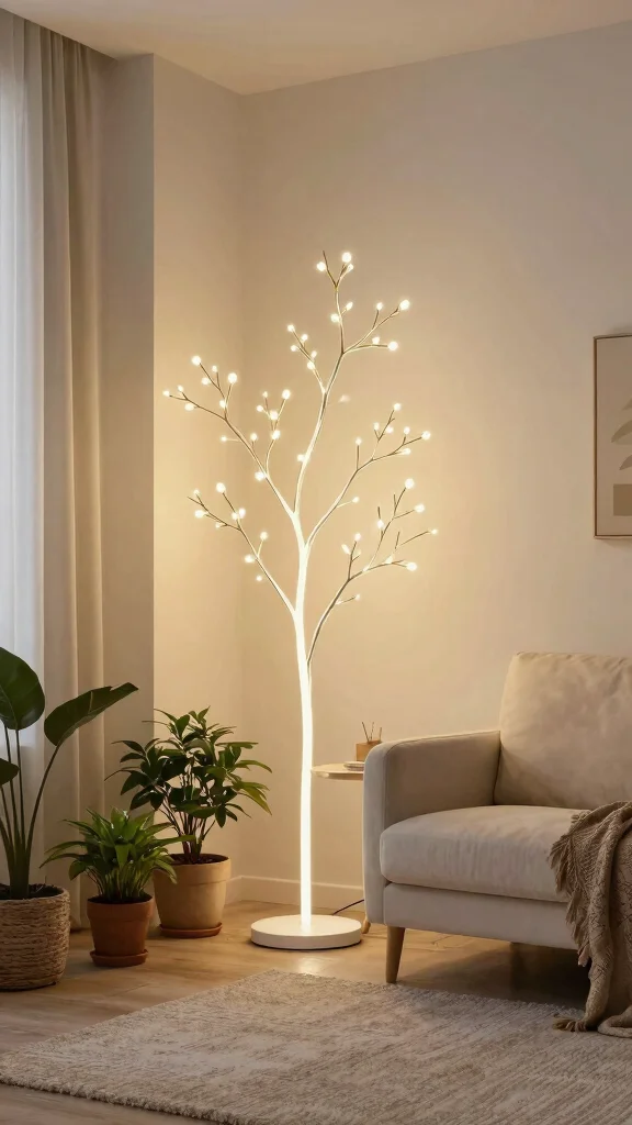 18 Lighting Fixtures Living Room Ideas Designers Swear By - 8. Nature-Inspired Floor Lights 1