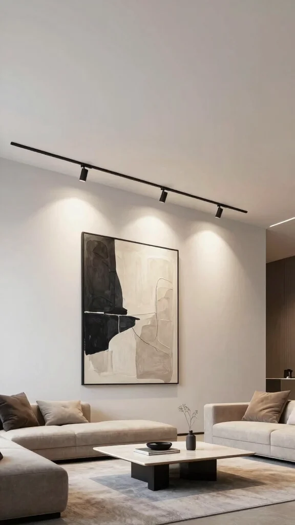 18 Lighting Fixtures Living Room Ideas Designers Swear By - 9. Minimalist Track Lighting 1