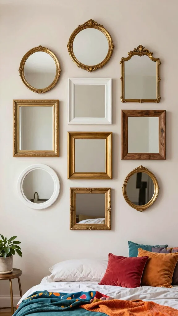 18 Mirrors in Bedroom Wall Ideas for a Chic Upgrade - 1. Gallery Wall of Mirrors 1