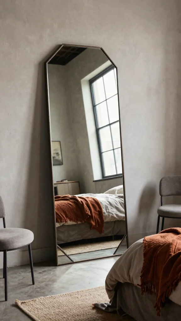 18 Mirrors in Bedroom Wall Ideas for a Chic Upgrade - 16. Industrial-Style Mirrors 1