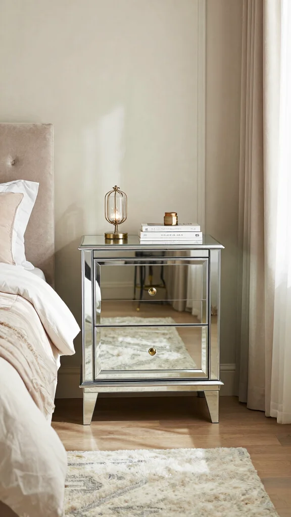 18 Mirrors in Bedroom Wall Ideas for a Chic Upgrade - 5. Mirrored Accent Furniture 1