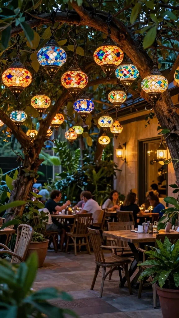 18 Organic Modern Lighting Fixtures Ideas for a Natural Look - 12. Colorful Mosaic Lanterns 1