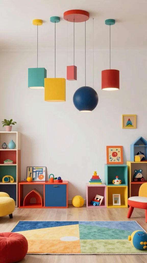 18 Organic Modern Lighting Fixtures Ideas for a Natural Look - 18. Striking Color Block Fixtures 1