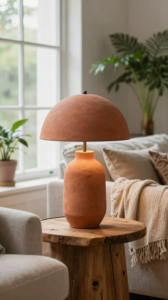 18 Organic Modern Lighting Fixtures Ideas for a Natural Look - 2. Terracotta Table Lamps 1