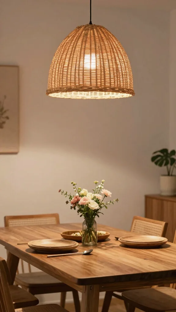 18 Organic Modern Lighting Fixtures Ideas for a Natural Look - 5. Handwoven Rattan Lampshades 1