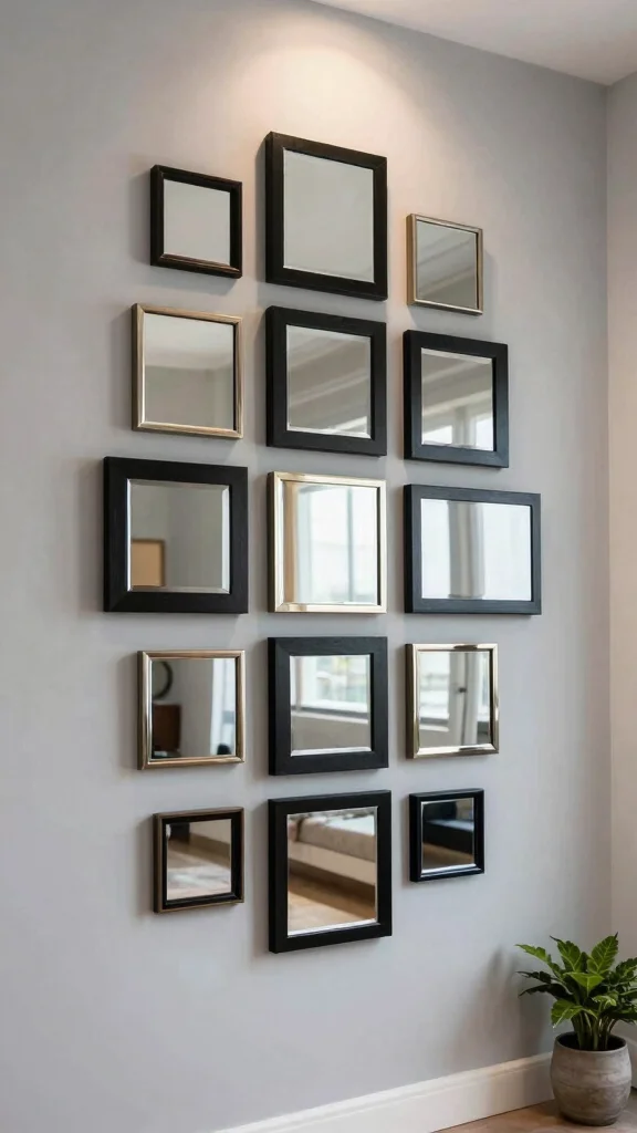 18 Square Mirrors on Wall Ideas for Contemporary Homes - 1. Geometric Harmony 1