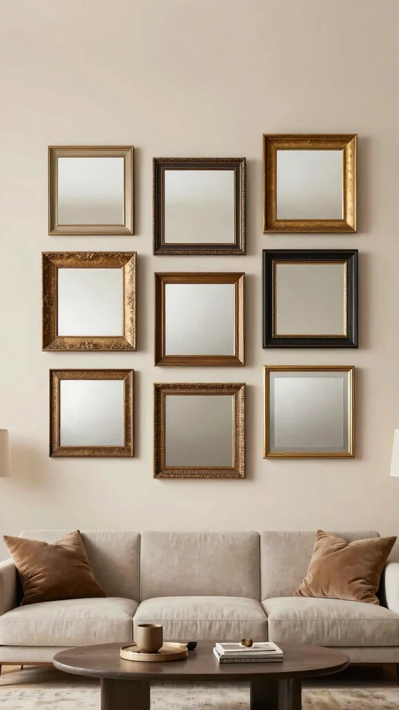 18 Square Mirrors on Wall Ideas for Contemporary Homes - 10. Mirror as Art 1