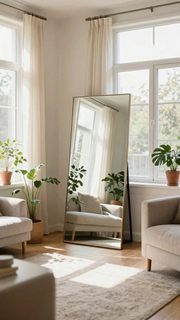 18 Square Mirrors on Wall Ideas for Contemporary Homes - 11. Use of Light 1