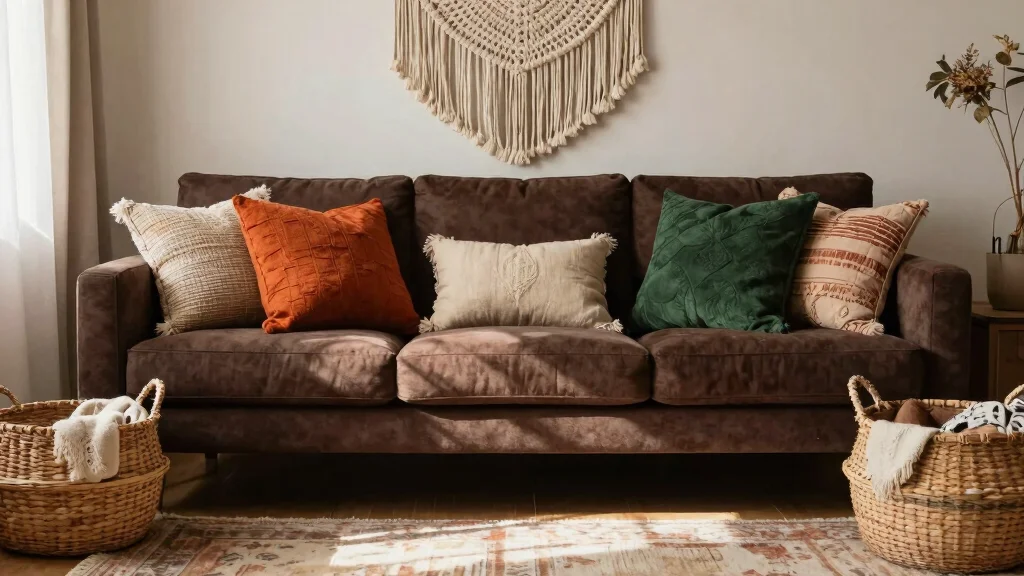 18 Throw Pillows Brown Couch Ideas for Warm Inviting Style