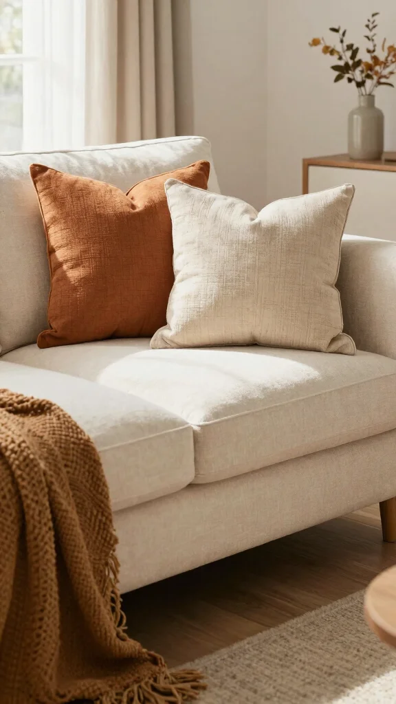 18 Throw Pillows for Cream Couch Ideas for a Soft Neutral Look - 13. Seasonal Transitions 1