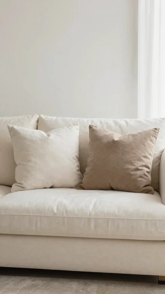 18 Throw Pillows for Cream Couch Ideas for a Soft Neutral Look - 17. Minimalist Touches 1