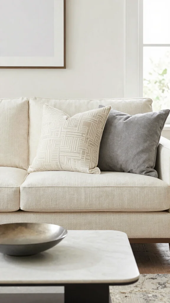 18 Throw Pillows for Cream Couch Ideas for a Soft Neutral Look - 3. Simple Geometric Patterns 1
