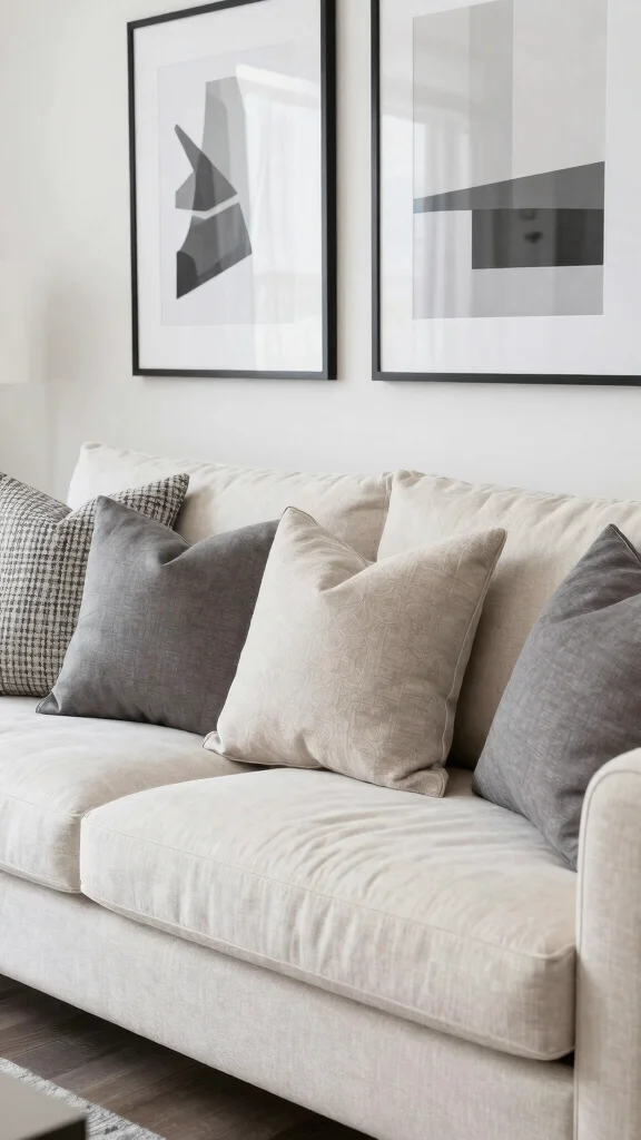 18 Throw Pillows for Cream Couch Ideas for a Soft Neutral Look - 8. Monochrome Magic 1