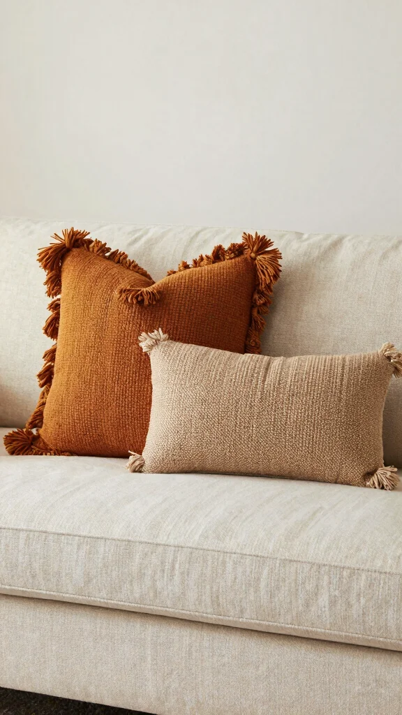 18 Throw Pillows for Cream Couch Ideas for a Soft Neutral Look - 9. Statement Textures 1