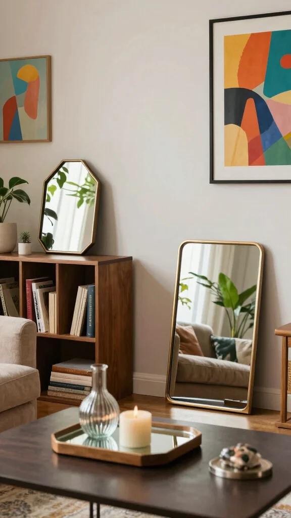 18 Wall of Mirrors Ideas Living Room That Make a Statement - 12. Mirrors in Unexpected Places 1