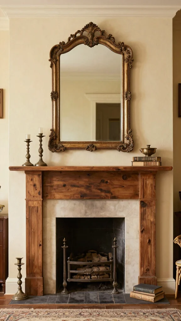 18 Wall of Mirrors Ideas Living Room That Make a Statement - 9. Antique Mirrors 1