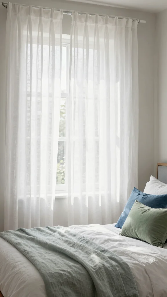 18 White Linen Curtains Bedroom Ideas for a Calm Neutral Space - 14. Harmonious Color Pairings 1