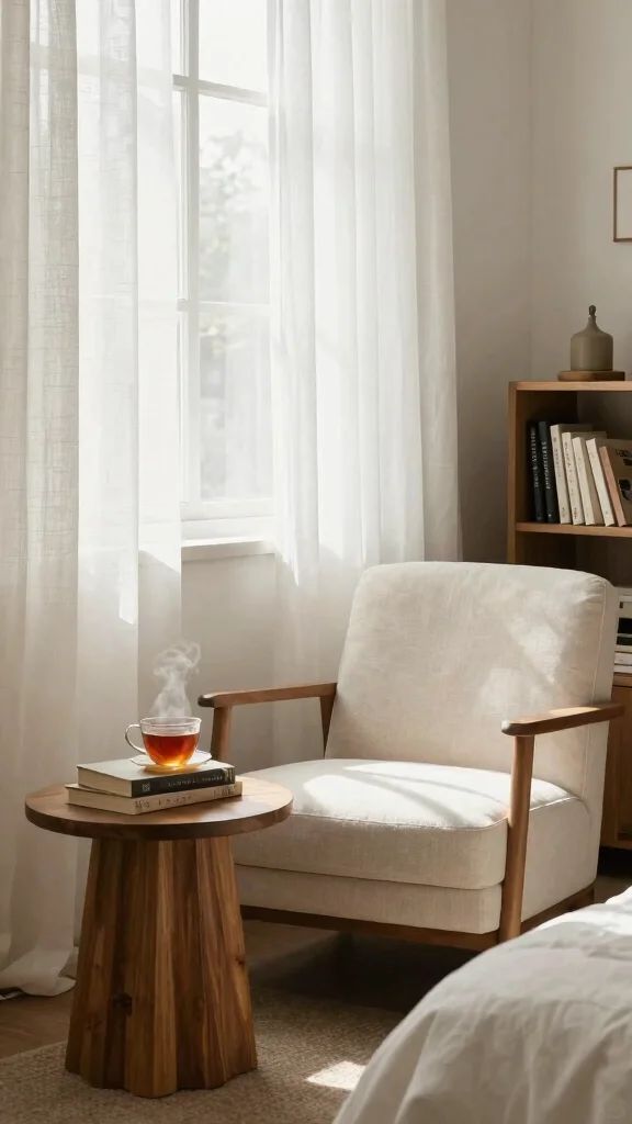 18 White Linen Curtains Bedroom Ideas for a Calm Neutral Space - 5. Cozy Reading Nook 1