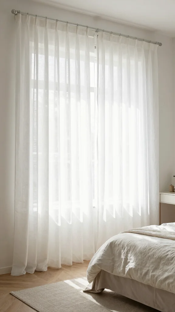 18 White Linen Curtains Bedroom Ideas for a Calm Neutral Space - 6. Brightening with Sheer Layers 1
