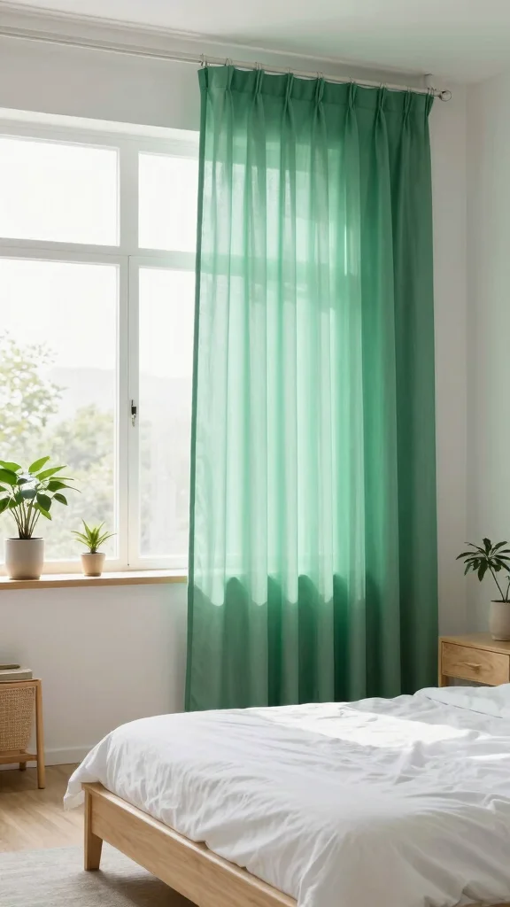 19 Emerald Green Curtains Bedroom Ideas That Make a Statement - 9. Utilize Natural Light 1