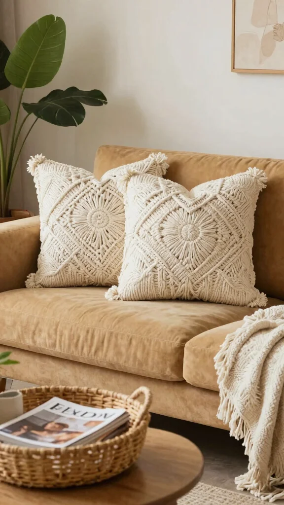 19 Throw Pillows for Couch Ideas That Instantly Transform Your Space - 6. Macrame Pillows 1